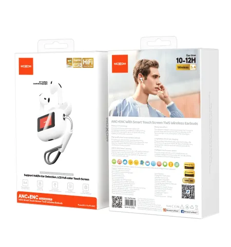 Moxom MX TW79 ANC + ENC With Smart Touch Screen TWS Wireless Earbuds