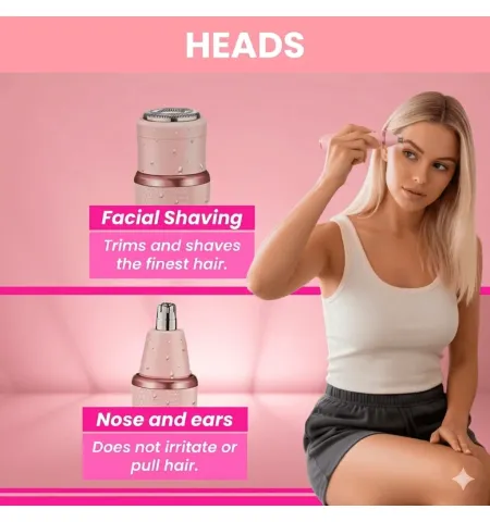 VGR V761 4-in-1 Women’s Electric Shaver Set (Body, Nose, Eyebrow, and Facial Trimmer)