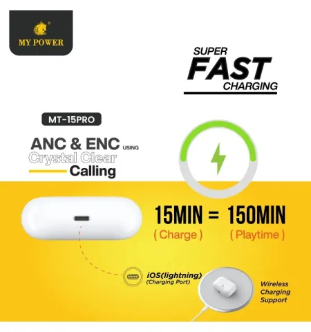 My Power MT15 Pro ANC & ENC Wireless Earbuds
