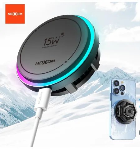 Moxom MX CP05 15 Watt Magnetic Wireless Charger Mobile Cooler