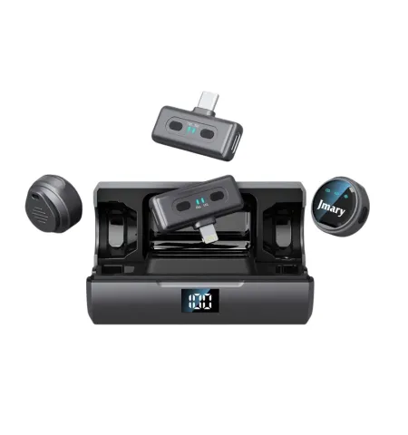 Jmary MW19 2.4G Wireless Microphone Set With Charging Case Type-C & Lightning Compatible