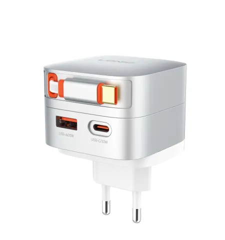 LDNIO Q9 33W Ultra Slim Fast Charger With 80cm Retractable Cable