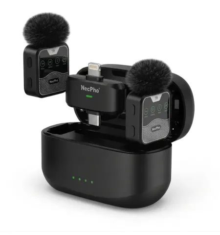 Neepho NP60 Wireless Lavalier Microphone With ANC Noise Reduction Plug & Play Clip-on Mic