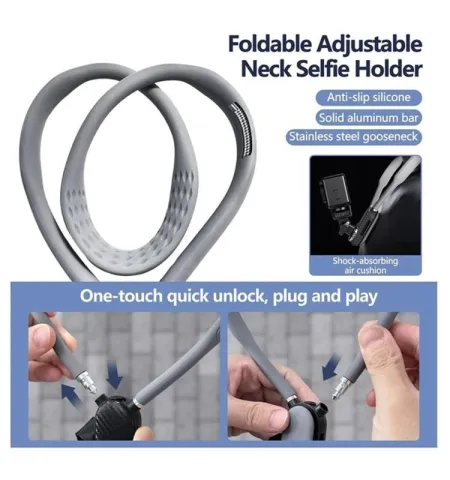 JMARY MG01 Neck Mount – Phone & Action Camera POV/Vlog Selfie Mount