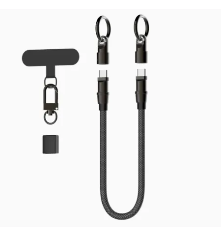 LDNIO LC22c 2-in-1 Multifunctional Phone Lanyard & 65W USB-C To C Fast Charging Cable (30cm)