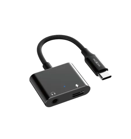 MOXOM AX71 60W Type-C to 3.5mm+Type-C Charge Audio Adapter