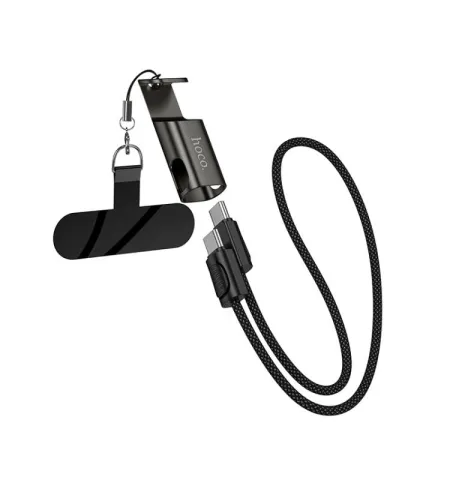 Hoco X126 Fast Charging Cable 60W Type-C to Type-C With Integrated Lanyard And Phone Stand