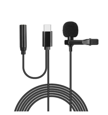Lavalier Lapel Mic Clip On Microphone Mini Type C For Mobile Phone Recording