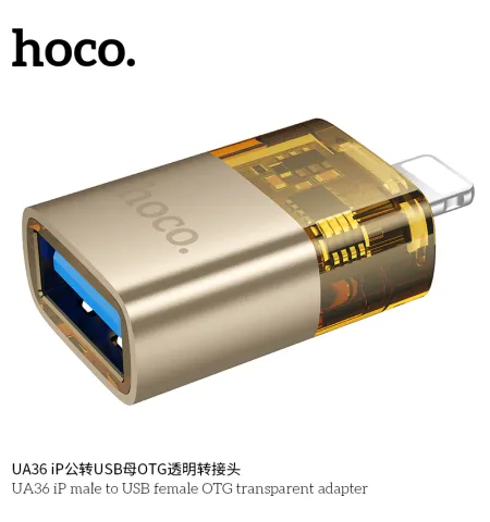 Hoco UA36 iP Male To USB Female Transparent OTG Adapter