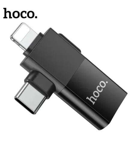 Hoco UA17 iOS /Type C Male To USB Female 2 In 1 Adapter For Converter Date Transmission OTG Adapter
