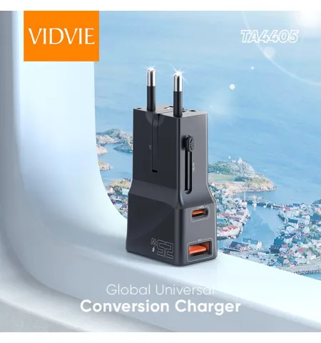 Vidvie TA4405 25W Global Universal Conversion Charger Travel Adapter
