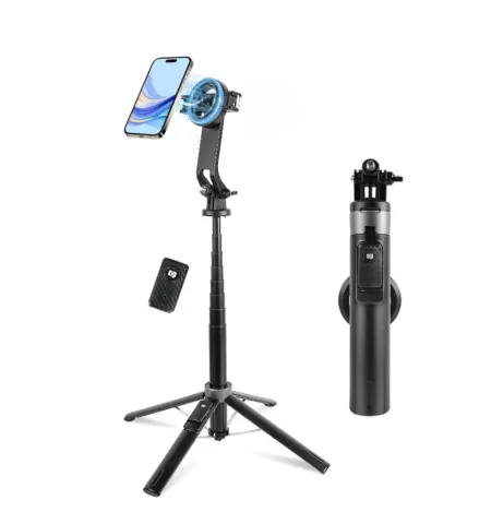 P135 Magnetic Selfie Stick MagSafe Tripod 4.5 Feet With Detachable Remote