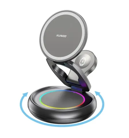 XUNDD XDCH-116 3 In 1 Magnetic Folding Wireless Charger For Mobile Phone, Earphones & Watch