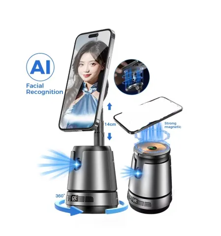 Q05 Smart Phone Magnetic Charging Gimbal Stabilizer 360° Rotation With AI Face Tracking