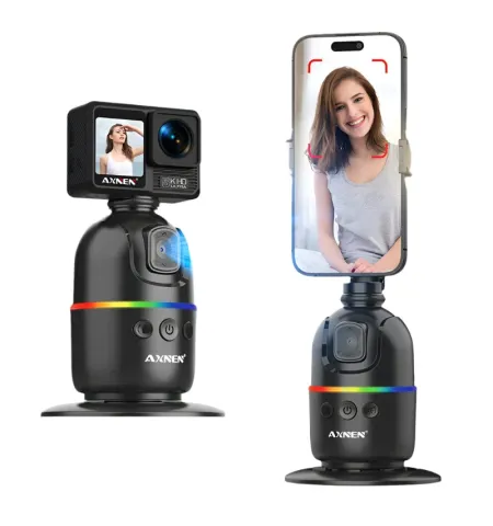 P03 Smart Auto Face Tracking AI Gimbal 360° Rotating Desktop Mount for Smartphones & Action Cameras
