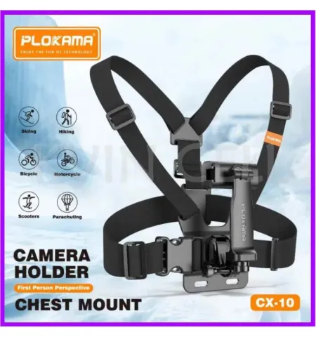 PLOKAMA CX10 Chest Strap Phone & Action Camera Mount 360° Adjustable
