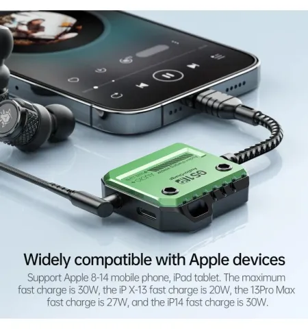 Plextone GS1 2 In 1 3.5mm And Charge Converter iPhone Lightning Adapter Charging PD 30W Fast Charge