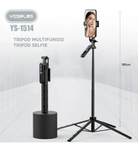 Yesplus YS1514 Tripod Selfie Stick Bluetooth – 1.8 Meter Portable Tripod With Remote