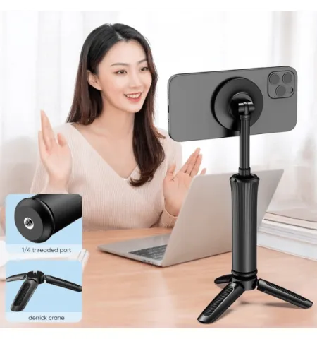 Portable Strong Magnetic Mobile Phone Holder Selfie Stick With Tripod