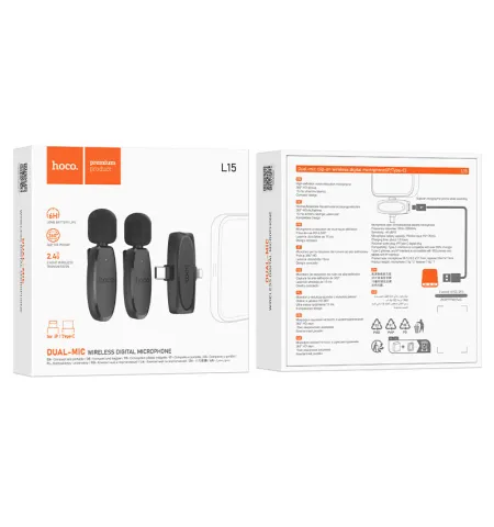Hoco L15 iP+Type-C Dual Wireless Microphone