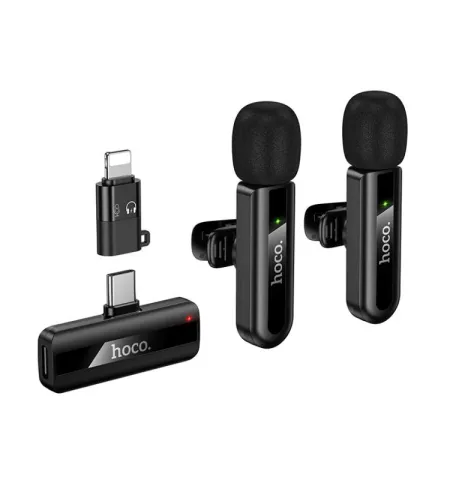 Hoco L20A Type-C And 8 Pin Dual Mic Lavalier Wireless Microphone