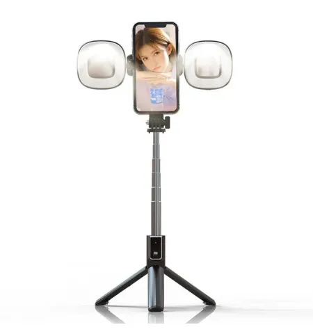 P40S F Wireless Foldable Mini Bluetooth Selfie Stick Tripod With Dual LED Fill Light