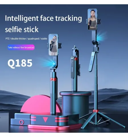 Q185 Face Tracking Handheld Selfie Stick Mobile Action Camera Tripiod Stand