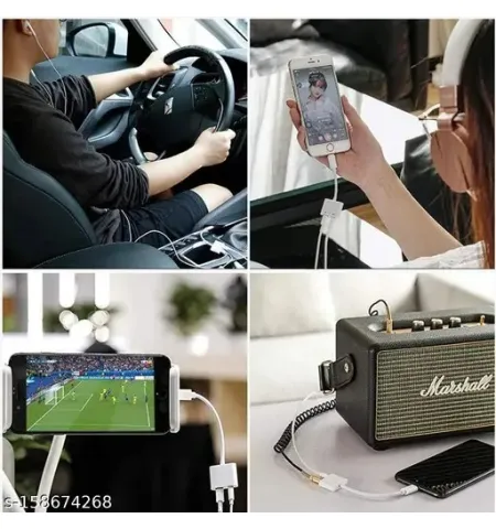 JH-026L 2 In 1 Adapter Lightning To 3.5mm Audio Call And Charge Adapter