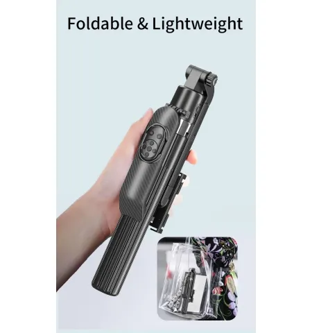 JMARY KT299 Smart Rotation Selfie Stick & Tripod With AI Face Sensor (Up to 1.8 m, 360° Horizontal)