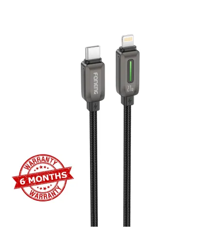 FONENG X118 1.2M PD 27W Flowing Light Zinc Alloy Head Braided Fast Charging Cable