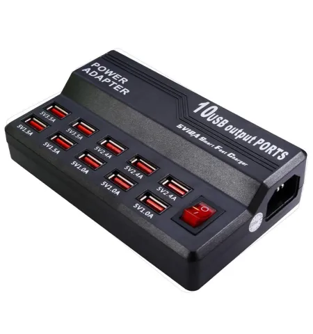 10-Port USB Charging Station Multi-Port Fast Charger