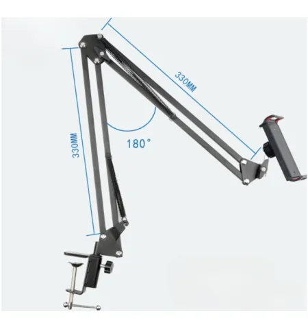 360 Degree Rotation Metal Long Arm Phone Tablet Holder Stand