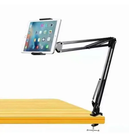 360 Degree Rotation Metal Long Arm Phone Tablet Holder Stand