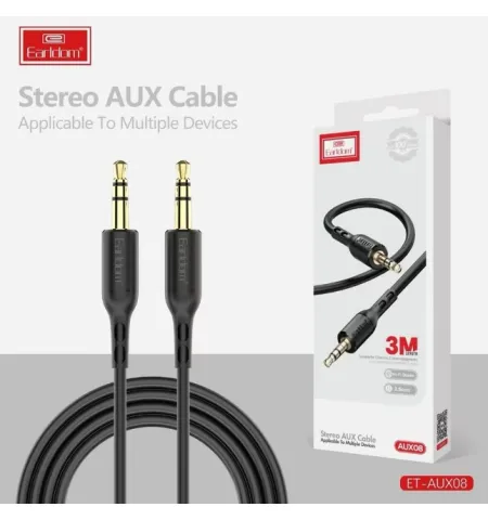 Earldom AUX08 3 Meter Stereo AUX Audio Cable 3.5mm Male To Male Connector