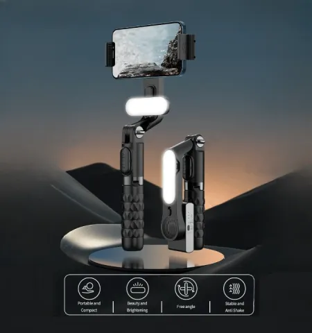 A6 Handheld Gimbal Stabilizer for Smartphone 1 Axis With Selfie Stick Tripod Stand Wireless Bluetooth Remote