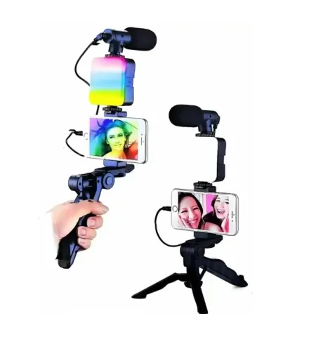 AY49 RGB Smartphone Vlogging Kit Tripod With LED Light