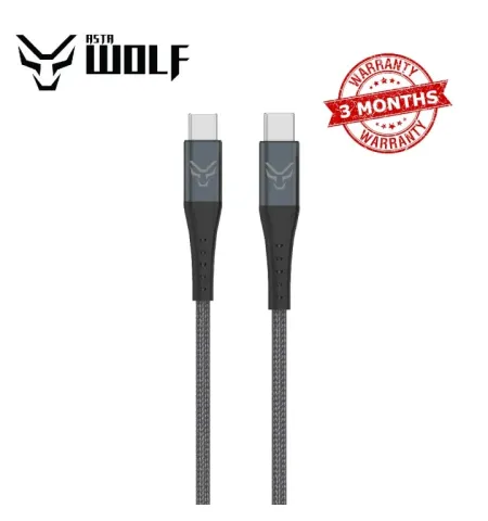 Asta WOLF Hyper Type C To C 120 Watt 1M Braided Fast Charging Data Cable