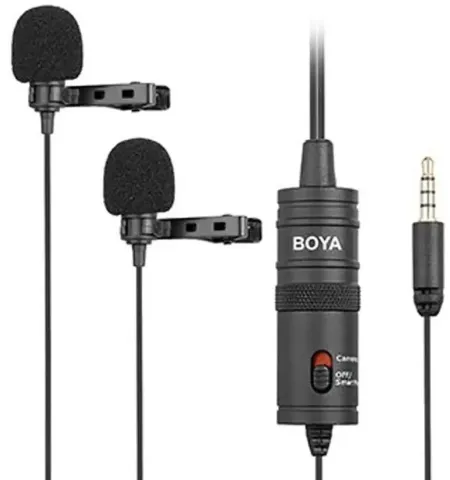 BOYA BY M1DM Dual Lavalier Universal Microphone With Single 1/8 Stereo Connector ‘Copy’