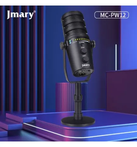 Jmary MC PW12 XLR & USB Interface Microphone For Podcasting Gaming Streaming Recording
