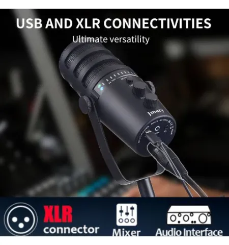 Jmary MC PW12 XLR & USB Interface Microphone For Podcasting Gaming Streaming Recording