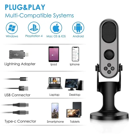 Jmary MC PW7 Professional USB Microphone With Noise Reduction