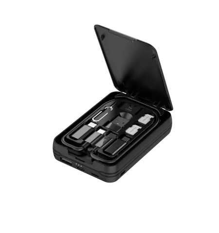 BUDI 5000mAh Power Bank Multi Functional Box Multi Cable 6 types SIM Kit