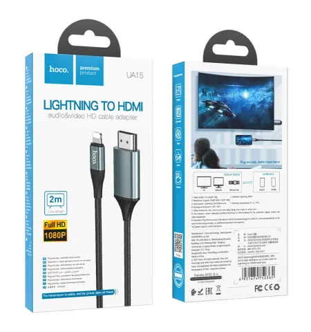 Hoco UA15 Cable Lightning To HDMI