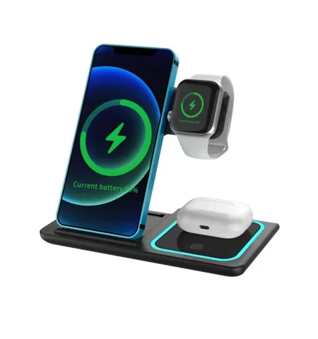 3 In 1 Foldable Wireless Charger Station For Phone Watch And Earbuds