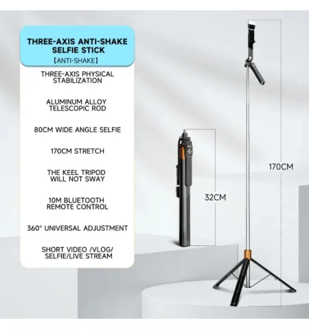 Neepho NP L6S Selfie Stick Tripod With Wireless Remote