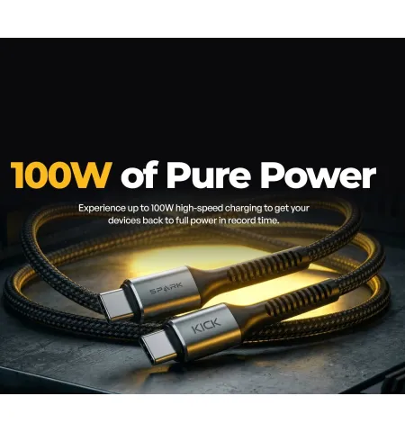 Kick Spark AeroLink 100W C-C Nylon Braided Cable