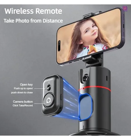 P02 AI Intelligent Tracker 360° Auto Face Tracking Smart Rotation Desktop Selfie Gimbal Stabilizer for Smartphone