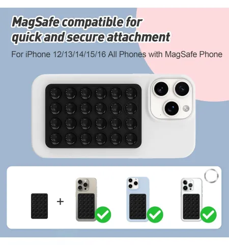 Magnetic Suction Phone Mount For MagSafe Removable Sticky Grip Holder For Hands-Free Video & Selfies