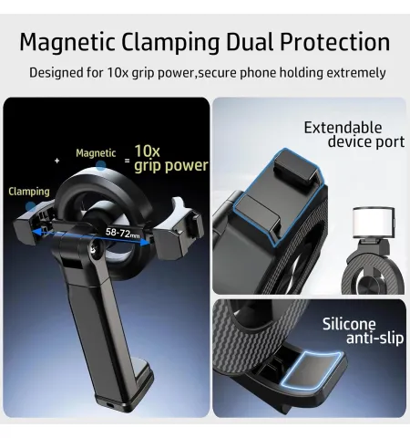 Z30C Magnetic Travel Phone Mount MagSafe Compatible Desktop Clamp Stand