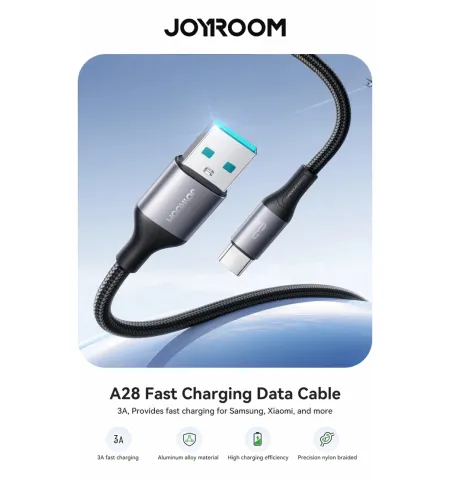 JOYROOM SA28 2 Meter USB-A To Type-C 3A Fast Charging Data Cable